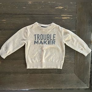 The children’s place “trouble maker” sweater size 12-18m